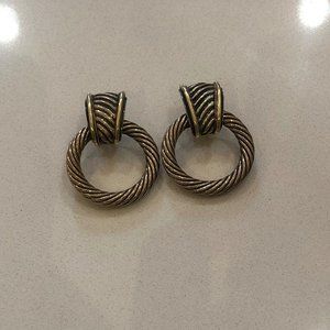 Silver & Gold Cable David Yurman Chunky Earrings